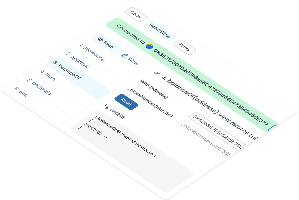 Screenshot of a blockchain explorer site.