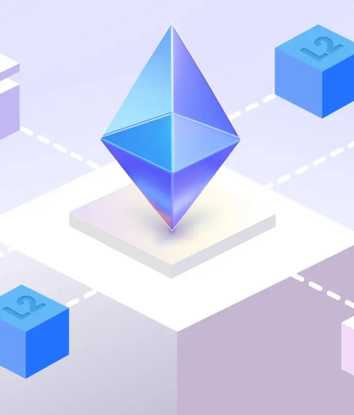 Graphic illustration showcasing Ethereum logo